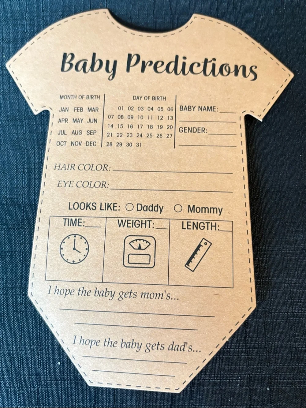 Baby Predictions & Advice Wooden Box Set w/48 Cards, 20 Pencils & Sign NEW